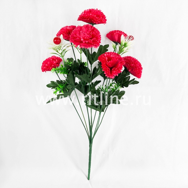 Букет хризантем с ягодами и зеленью "FITTONE", 7г., выс. 57см, цв.микс