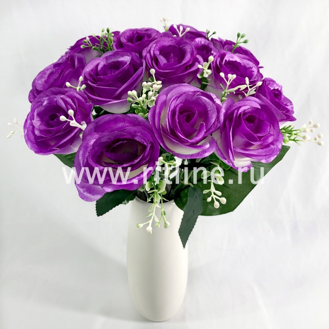 Букет роз с зеленью "FITTONE", 15г., выс. 40см, цв.микс Букет роз с зеленью "FITTONE", 15г., выс. 40см, цв.микс