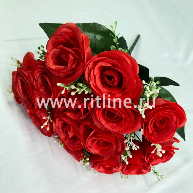 Букет роз с зеленью "FITTONE", 15г., выс. 40см, цв.микс Букет роз с зеленью "FITTONE", 15г., выс. 40см, цв.микс