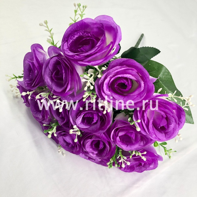 Букет роз с зеленью "FITTONE", 15г., выс. 40см, цв.микс Букет роз с зеленью "FITTONE", 15г., выс. 40см, цв.микс