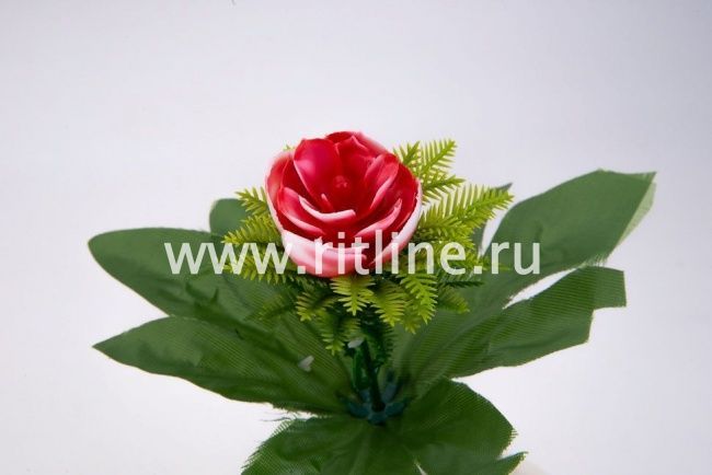 Букет пластиковой розы, 1г, выс. 23 см, цв. микс FITTONE