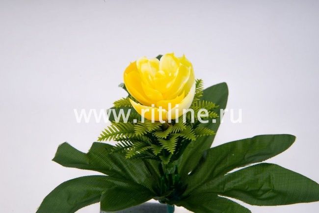 Букет пластиковой розы, 1г, выс. 23 см, цв. микс FITTONE