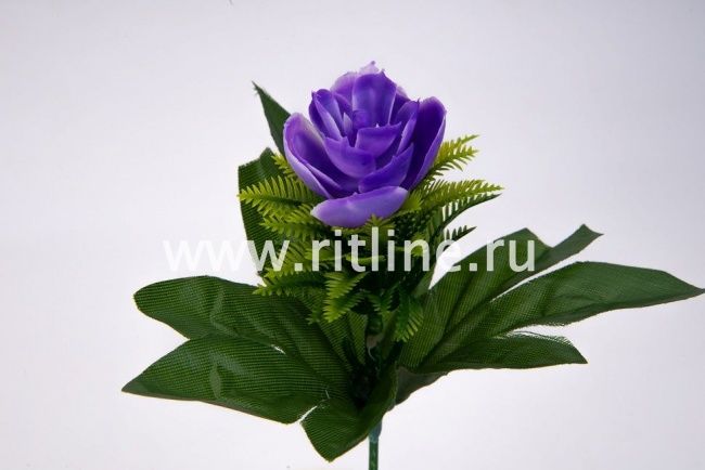 Букет пластиковой розы, 1г, выс. 23 см, цв. микс FITTONE