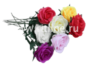 Роза одиночная, выс. 61 см, плотный шелк, цв. микс FITTONE