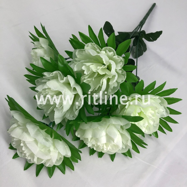 Букет хризантем с зеленью "FITTONE", 6г., выс. 50см, цв.микс