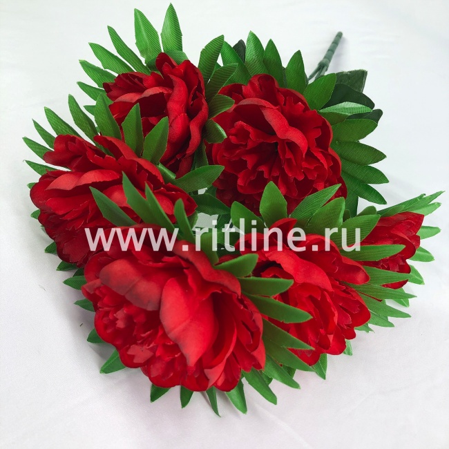 Букет хризантем с зеленью "FITTONE", 6г., выс. 50см, цв.микс