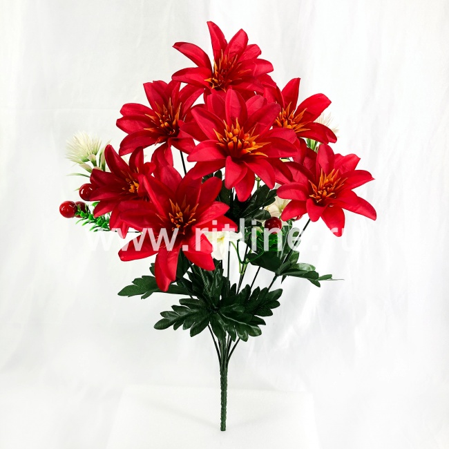 Букет георгинов с ягодами "FITTONE", 7г., выс. 56см, цв.микс Букет георгинов с ягодами "FITTONE", 7г., выс. 56см, цв.микс