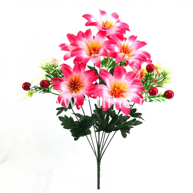 Букет георгинов с ягодами "FITTONE", 7г., выс. 56см, цв.микс Букет георгинов с ягодами "FITTONE", 7г., выс. 56см, цв.микс