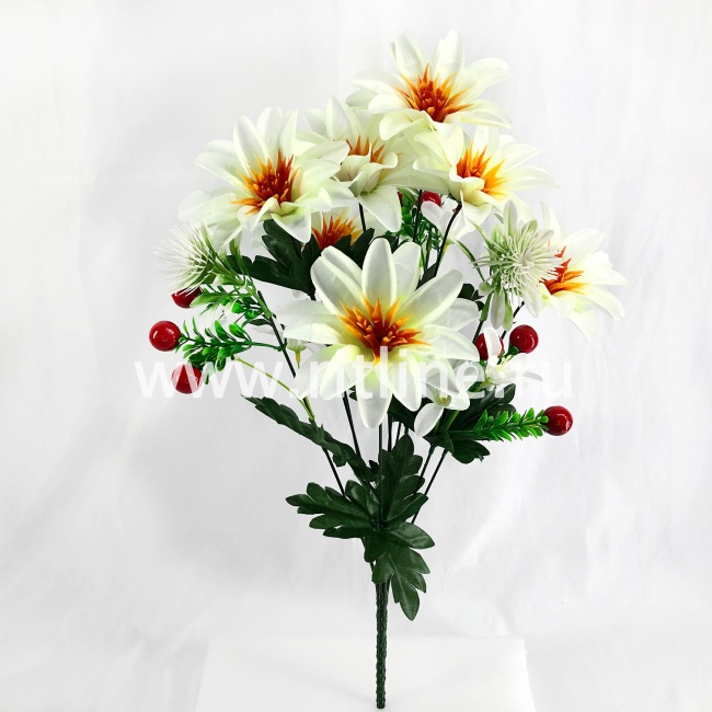 Букет георгинов с ягодами "FITTONE", 7г., выс. 56см, цв.микс Букет георгинов с ягодами "FITTONE", 7г., выс. 56см, цв.микс