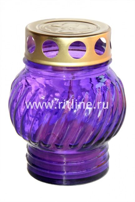 Лампада стеклянная (110х80, крышка металл, цв. микс) FITTONE