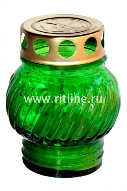 Лампада стеклянная (110х80, крышка металл, цв. микс) FITTONE