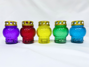 Лампада стеклянная (110х80, крышка металл, цв. микс) FITTONE