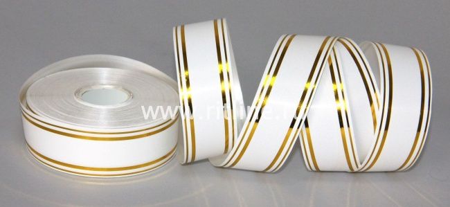 Лента с золотой полосой new, 3см х 50ярд FITTONE