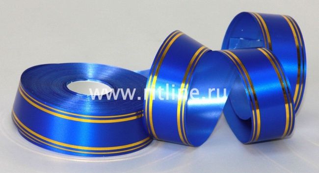 Лента с золотой полосой new, 3см х 50ярд FITTONE