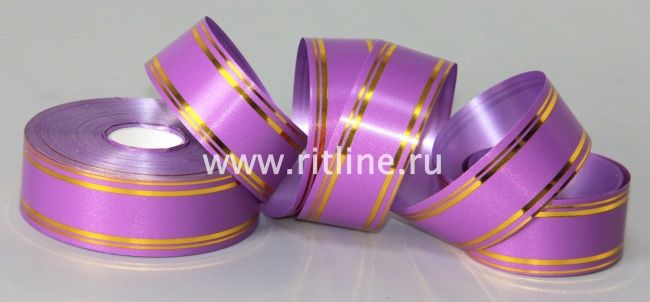 Лента с золотой полосой new, 3см х 50ярд FITTONE