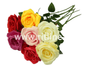 Роза одиночная, выс. 70 см, плотный шелк, цв. микс FITTONE