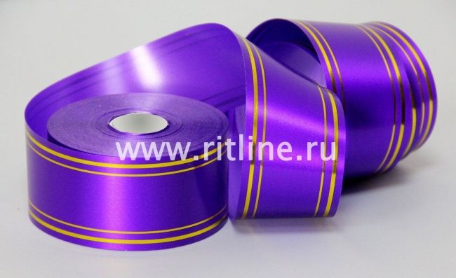 Лента с золотой полосой FITTONE, 5см х 50ярд