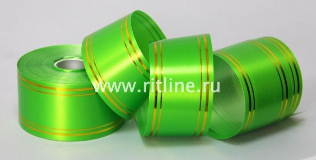 Лента с золотой полосой FITTONE, 5см х 50ярд