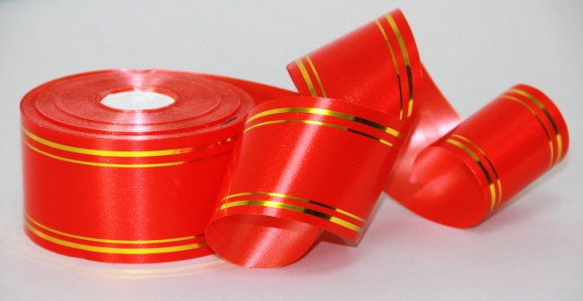 Лента с золотой полосой, 5см х 50ярд FITTONE