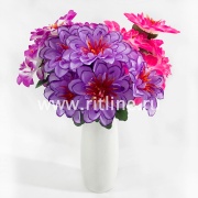 Букет георгинов, 6г, выс. 33 см, шелк, цв. микс FITTONE