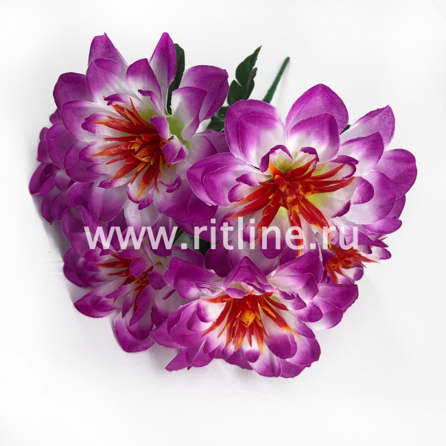 Букет георгинов "Fittone", 6г, выс.33, шелк, цв.микс Букет георгинов "Fittone", 6г, выс.33, шелк, цв.микс