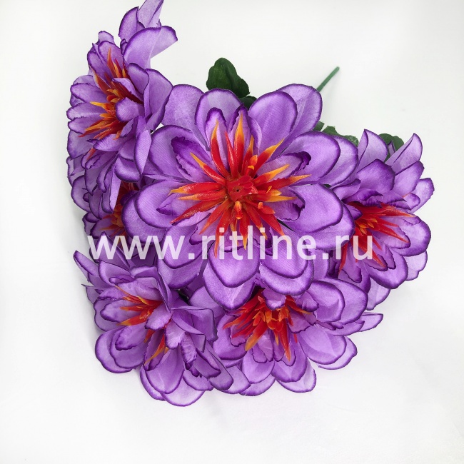 Букет георгинов "Fittone", 6г, выс.33, шелк, цв.микс Букет георгинов "Fittone", 6г, выс.33, шелк, цв.микс