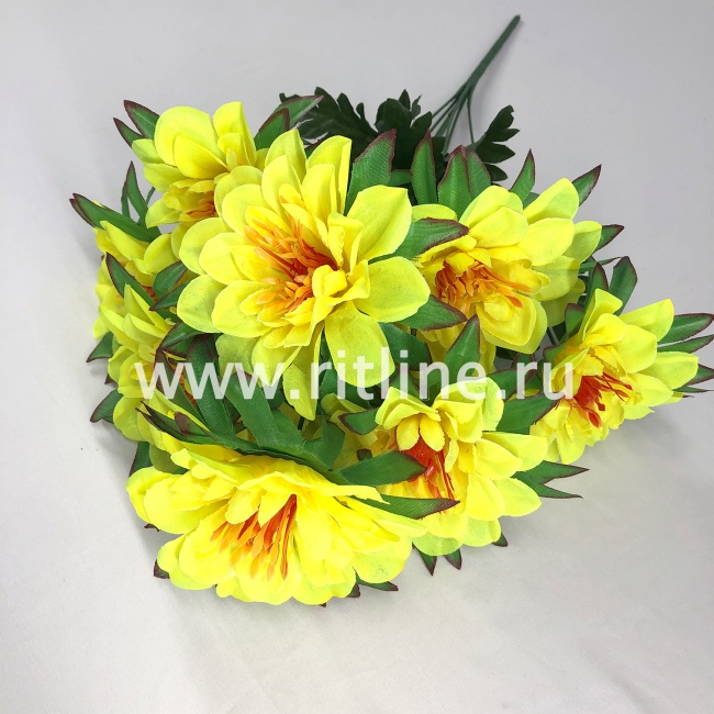 Букет георгинов "Fittone", 6г, выс.33, шелк, цв.микс Букет георгинов "Fittone", 6г, выс.33, шелк, цв.микс