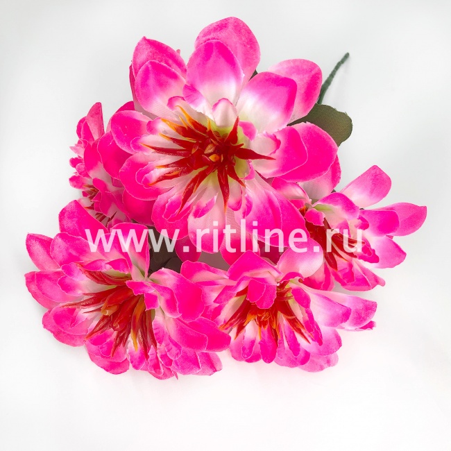 Букет георгинов "Fittone", 6г, выс.33, шелк, цв.микс Букет георгинов "Fittone", 6г, выс.33, шелк, цв.микс